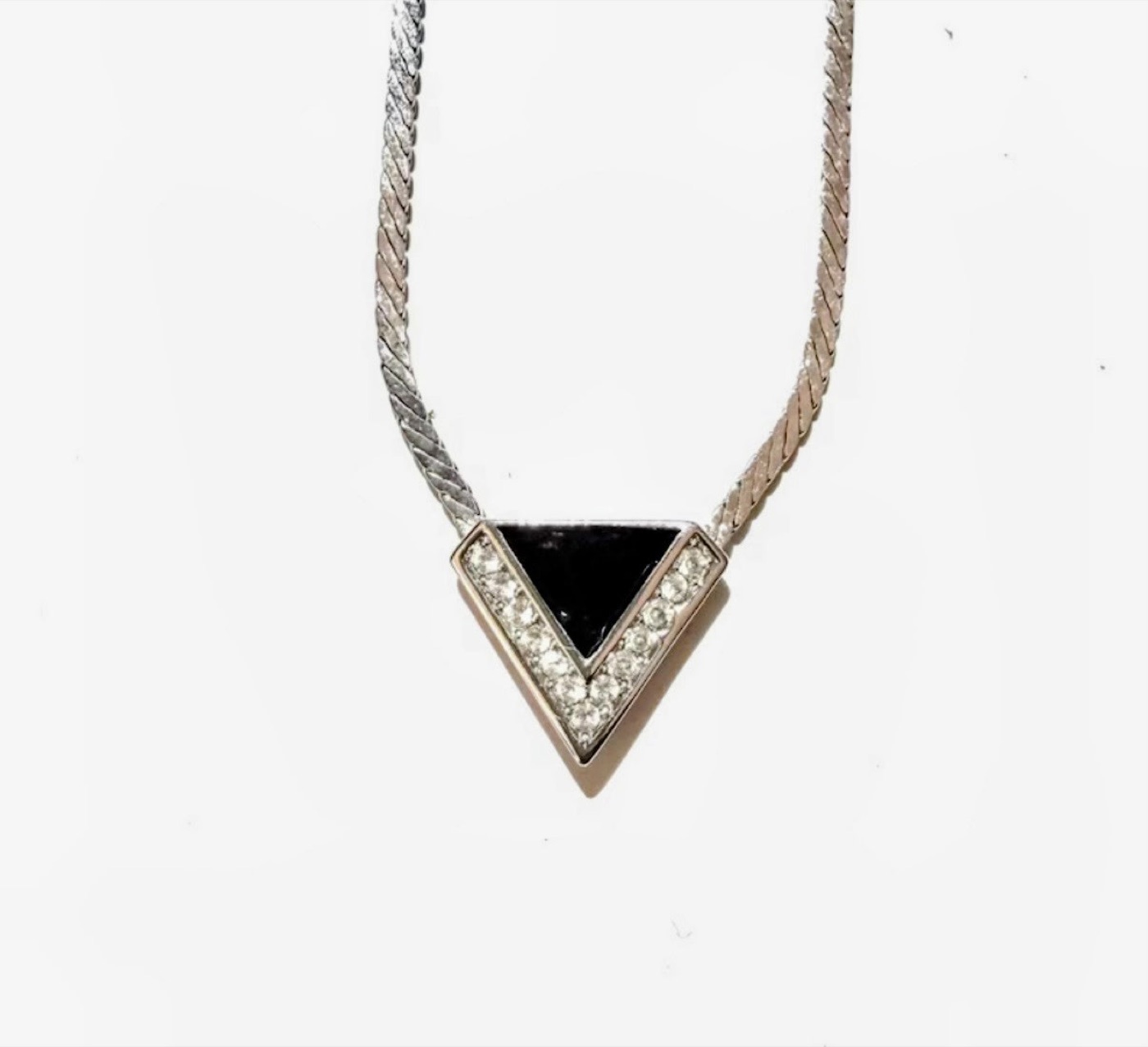 Christian Dior necklace with crystal V pendant